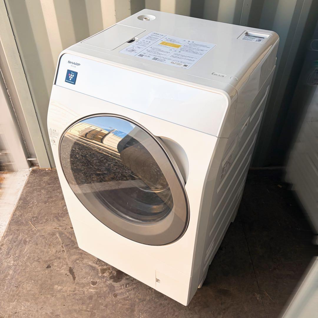 運搬取付無料！超美品クリスタルホワイト純正SHARP スタイリッシュ清潔洗濯機！