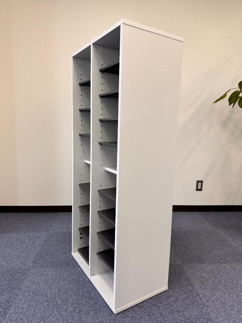 樹脂棚付き 木製シューズラック 2列タイプ（最大16足収納）