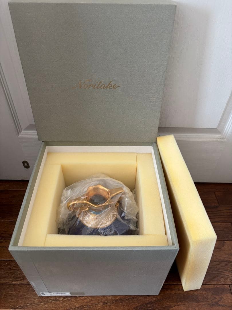 Noritake 美術品　花瓶　瑠璃金彩葡萄盛　52922 希少品　共箱付　美品