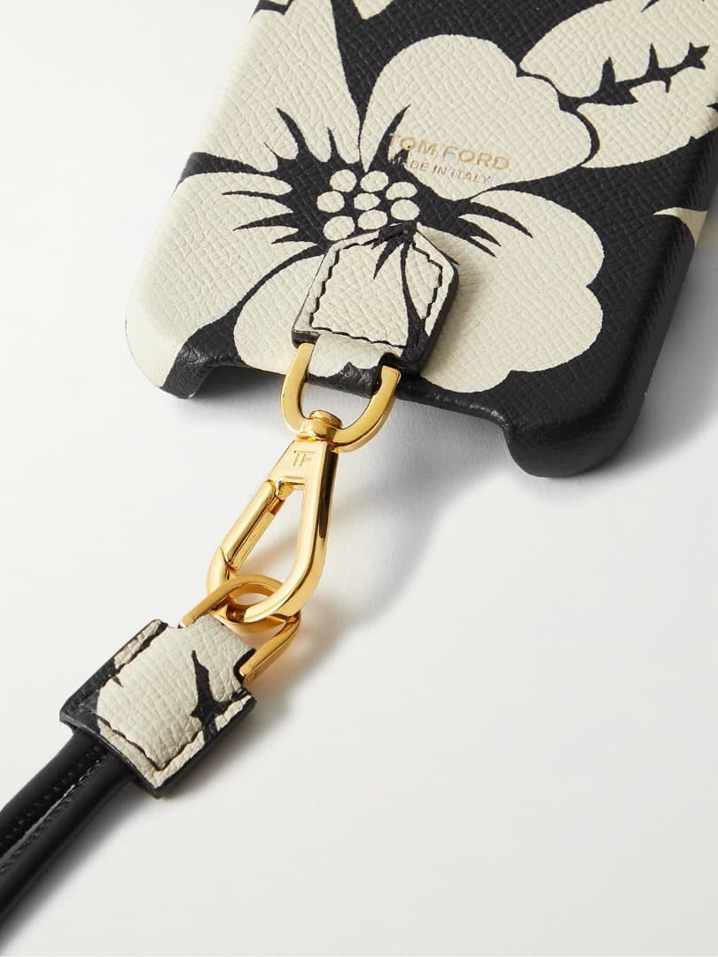 TOM FORD フローラルプリント レザーケース iPhone13ケース