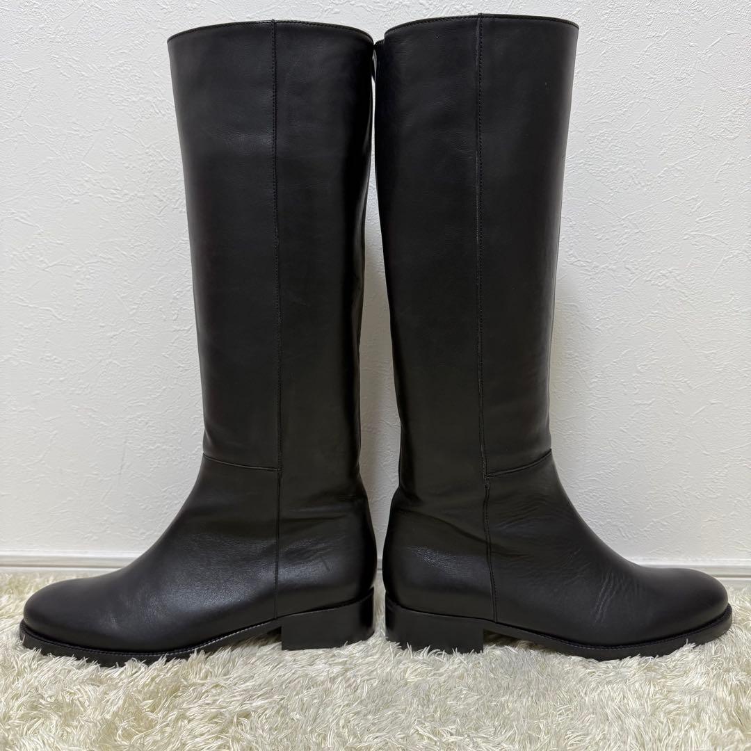 美品✨ REMME ロングブーツ　サイドジップ　サイドゴア　ブラック　レザー