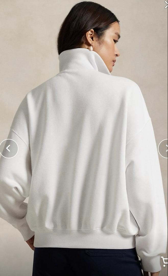 POLO RALPH LAUREN リブトリム モックネック プルオーバー　XS