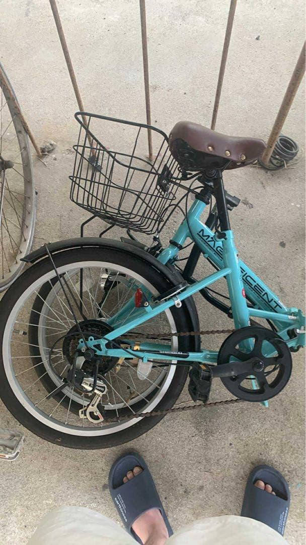 MAGNIFICENT 折りたたみ自転車 水色
