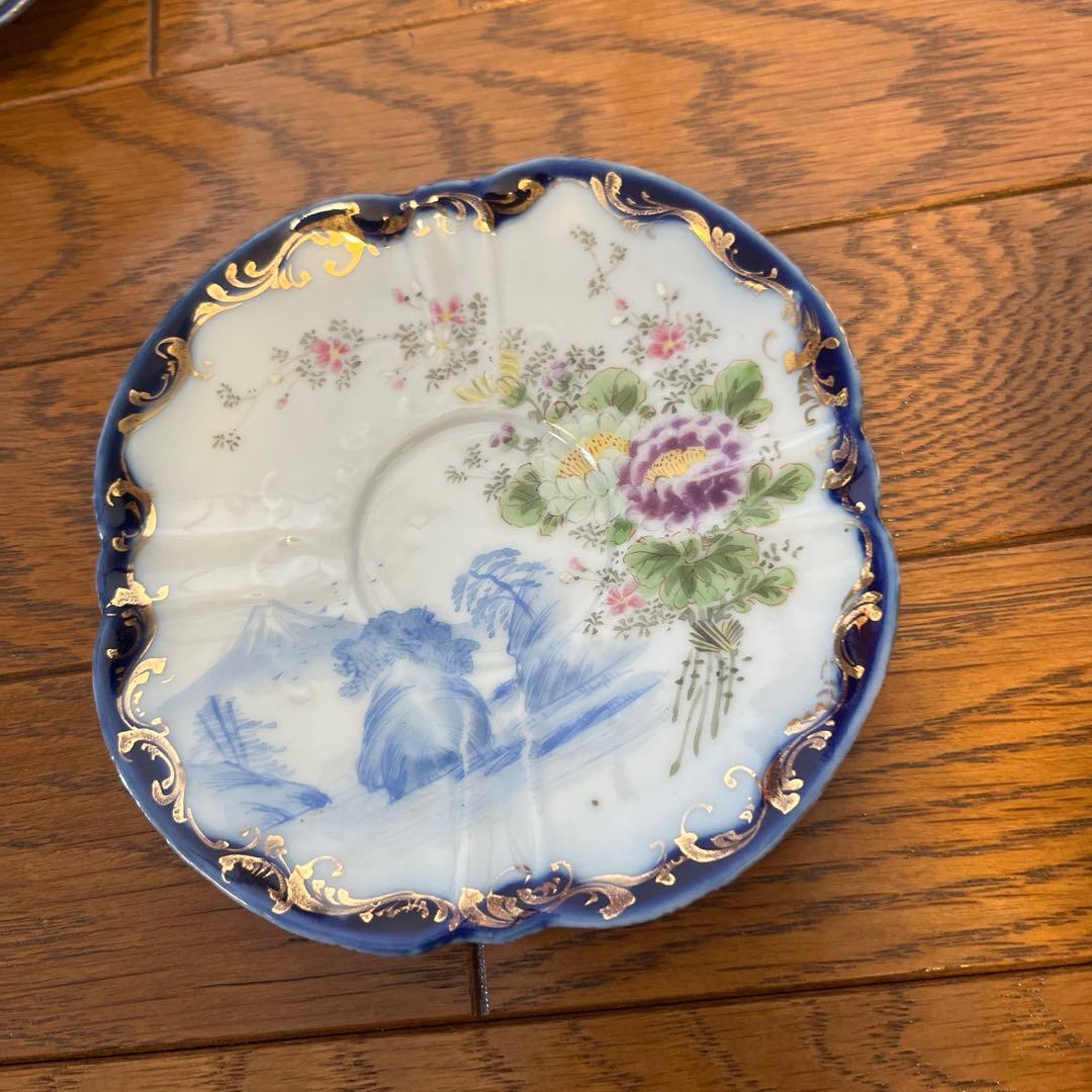 最終処分特価レアオールドノリタケ同時期ライバル会社？カップ&ソーサー五客薄手生地