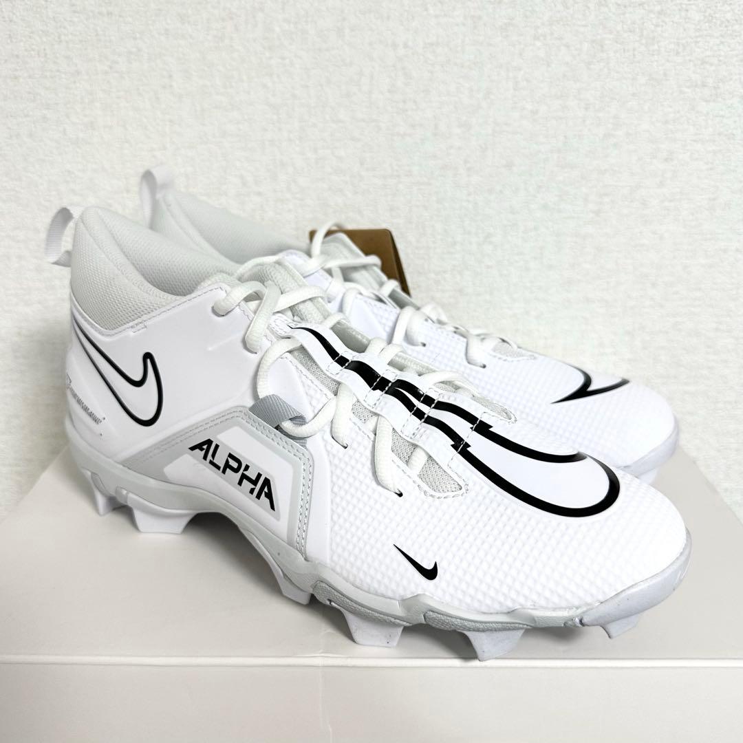 ナイキ 28 アルファメナス シャーク アメフト スパイク シューズ 靴 白