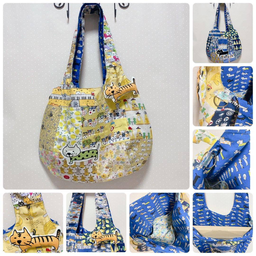 ブチ子。 パッチワークトートバッグ ポーチ