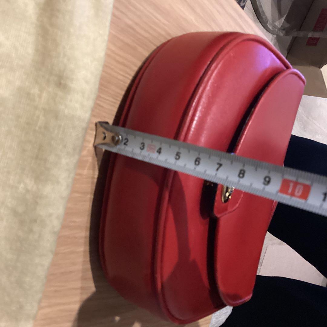 CELINE レザー ショルダーバッグ レッド