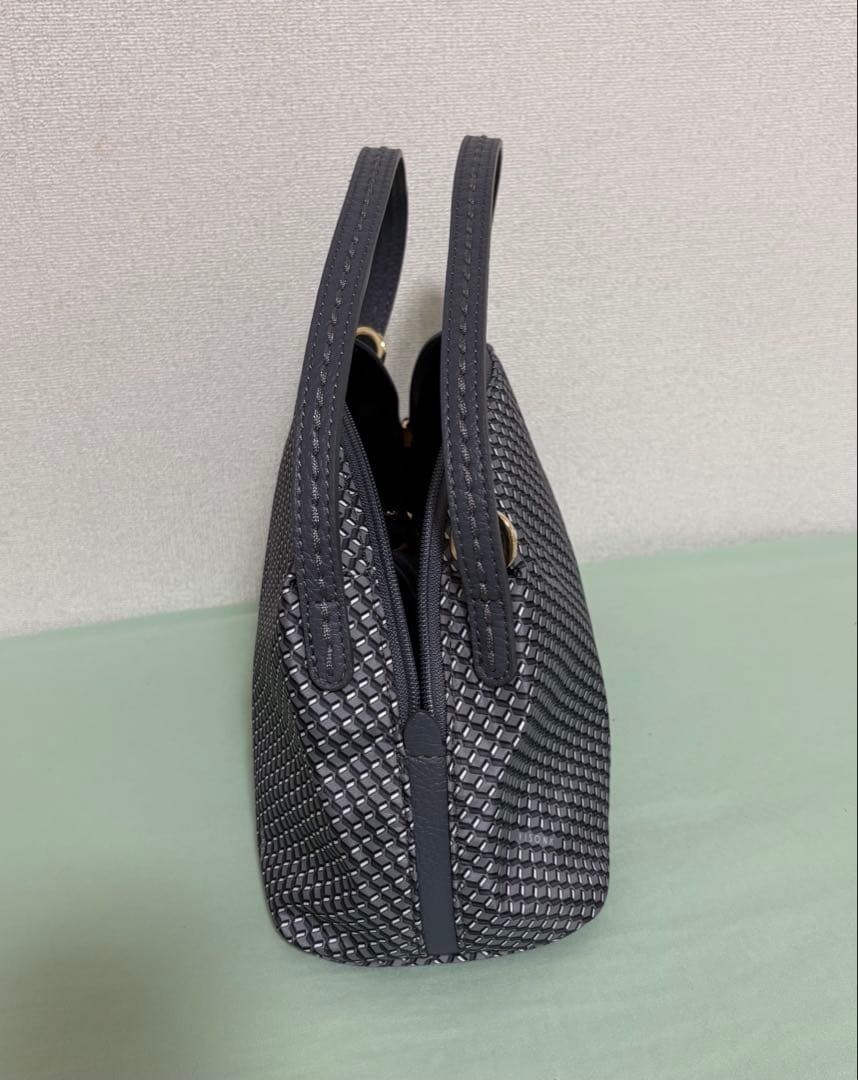 新品 VISONA 2way ショルダーバッグ ハンドバッグ くすみブルー系