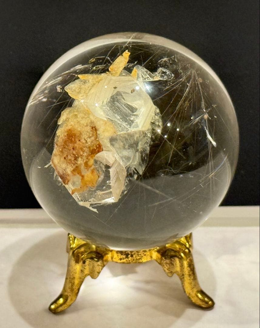 激レア⭐︎ クォーツインルチルクォーツ スフィア 丸玉 約4cm 水晶 天然石