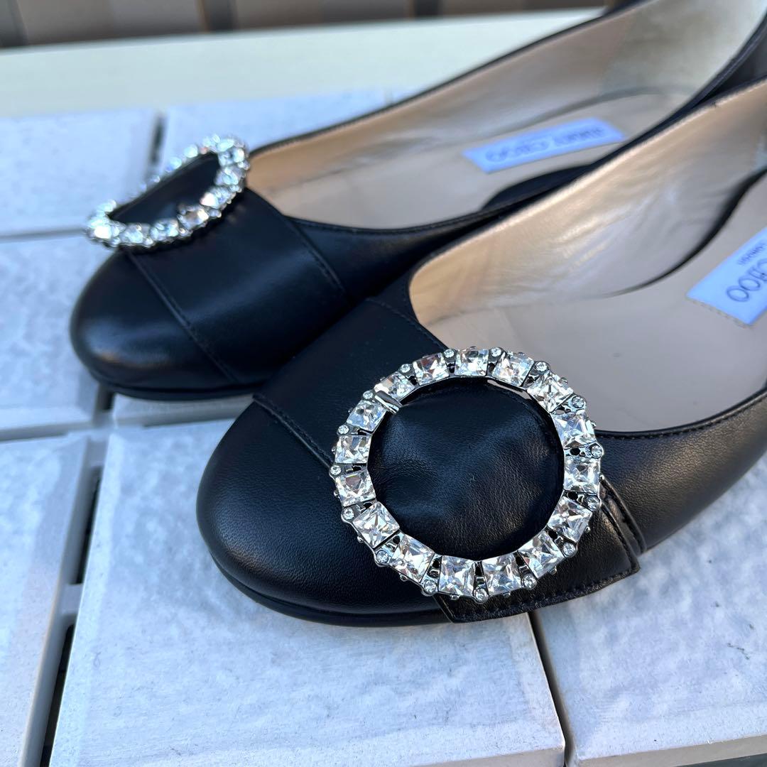 訳あり 37.5 JIMMY CHOO フラット　パンプス　ぺたんこ　24.5