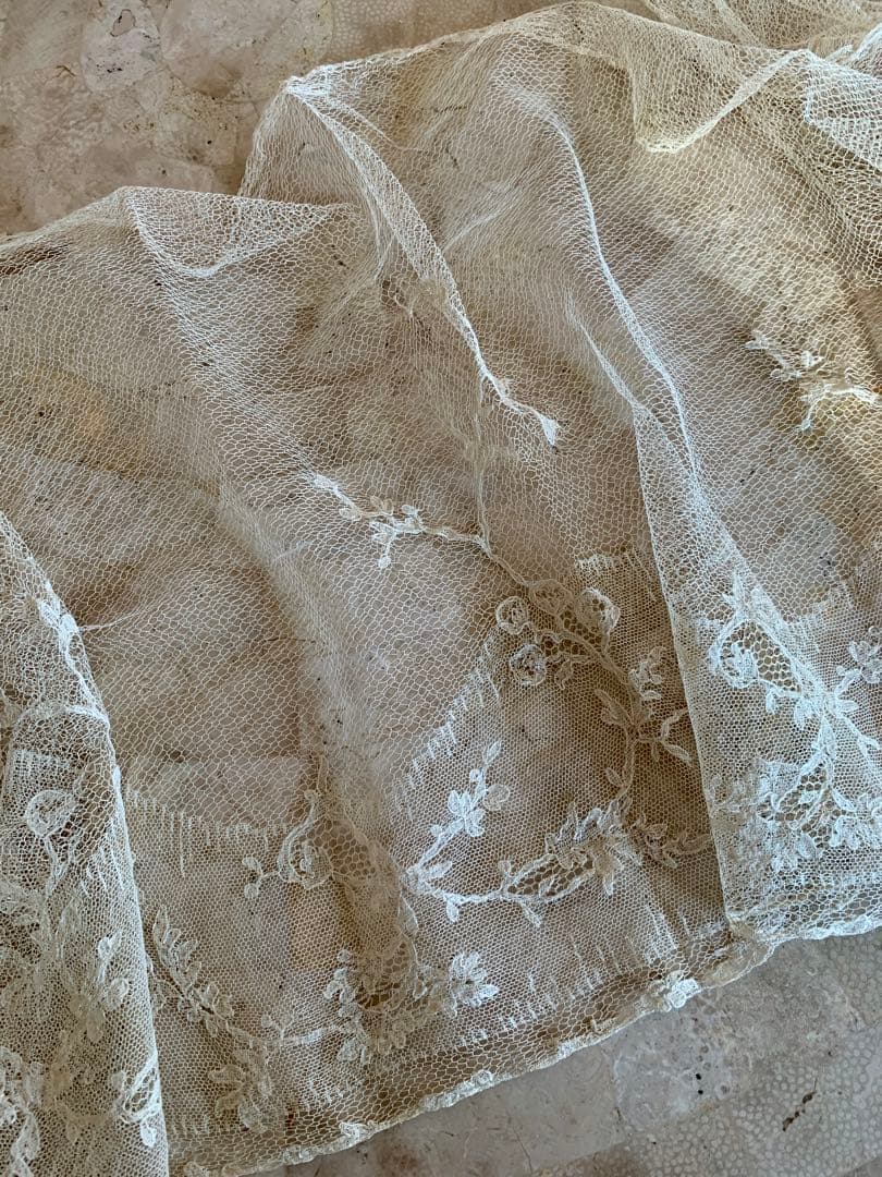 フランスアンティークチュールレースヴェール2点※アプリカシオンプリンセスレース