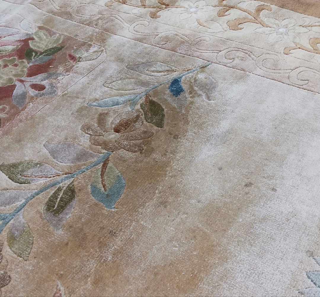 Y3281 中国段通 シルク100% 手織り スクエア 大判 262㎝