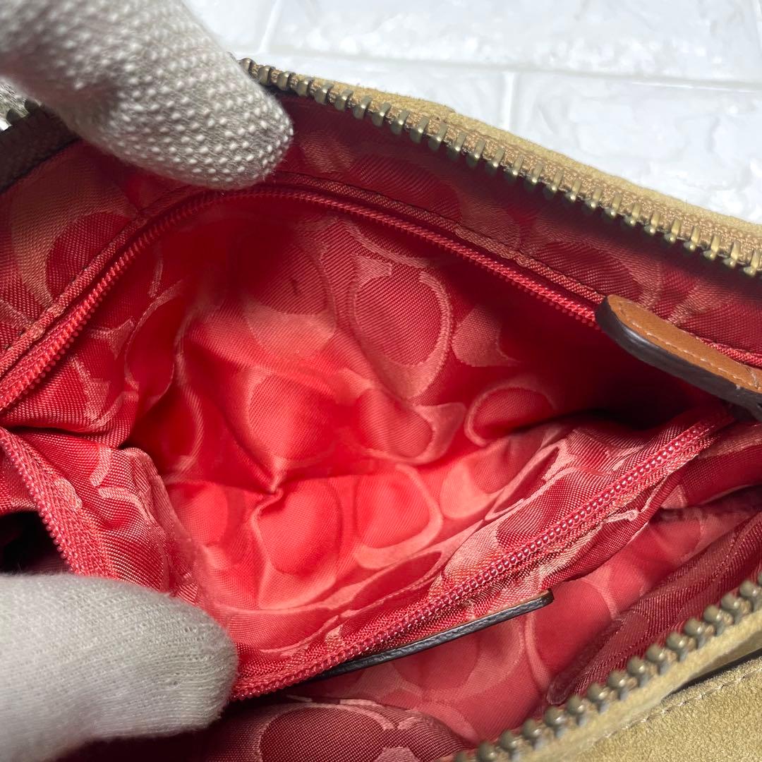 希少✨ オールドコーチ アクセサリーポーチ バッグ スエード ベージュ 入手困難