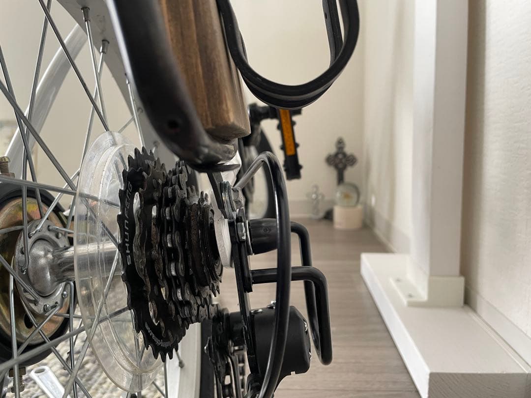 送料込み! 折りたたみ自転車　16インチ　6段ギア 【スケボー搭載可能】DIY