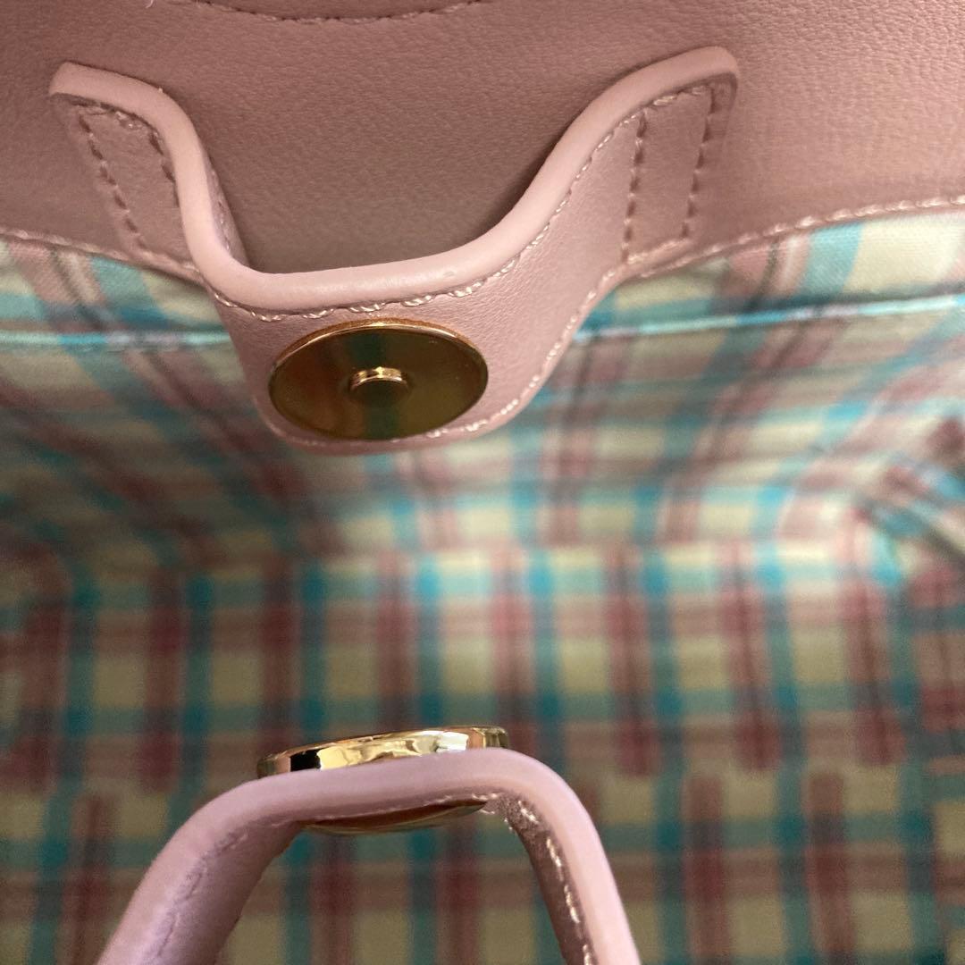 サマンサタバサ　ピンクベージュビッグリボンカゴバッグ　新品未使用　お買い上げ証付