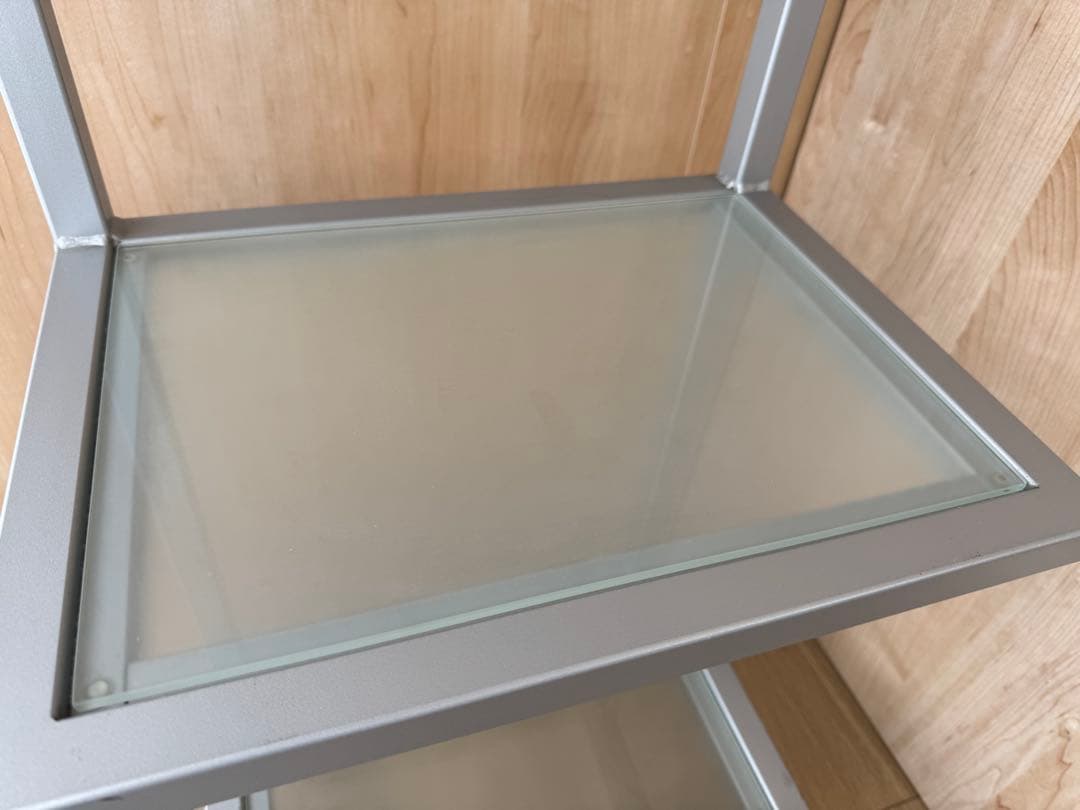 3段ガラススチールラック キャスター付き