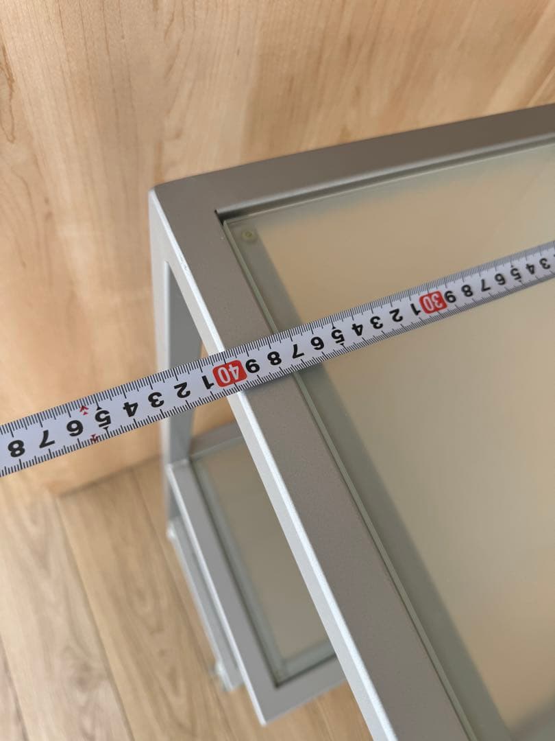 3段ガラススチールラック キャスター付き