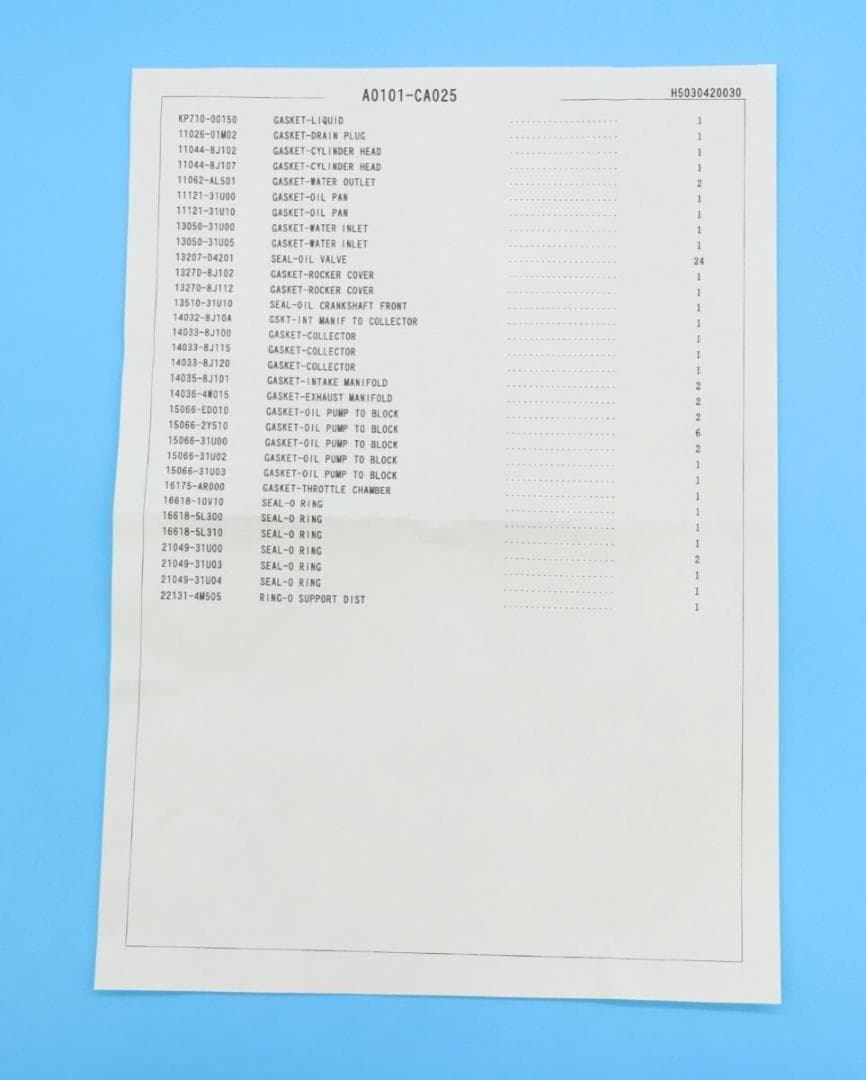 VQ35DE エンジン ガスケットセット ロッカーカバー Z33 オーバーホール