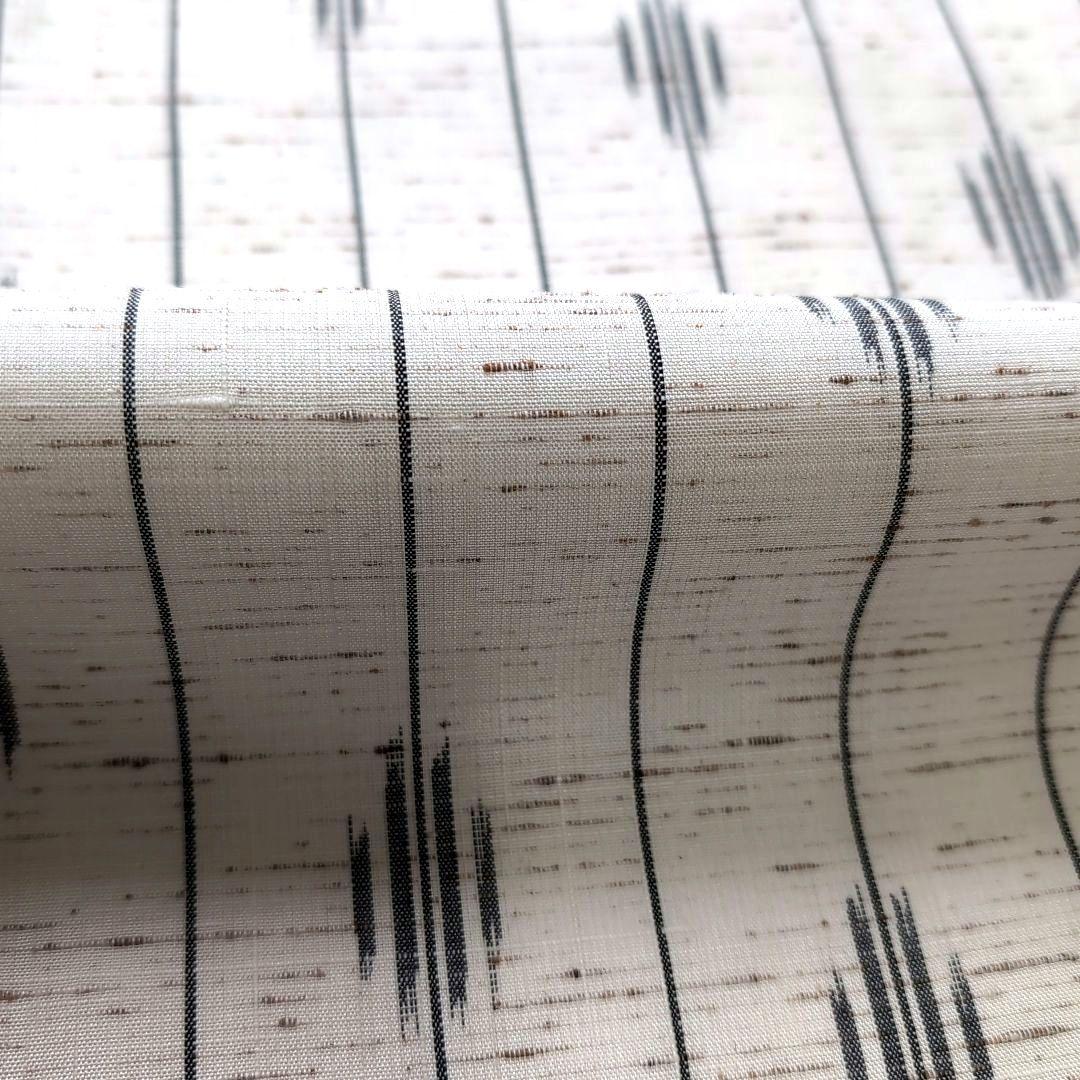 新品 未使用 正絹袷 本場 米沢紬 原始絹織布 千景 科布 白系