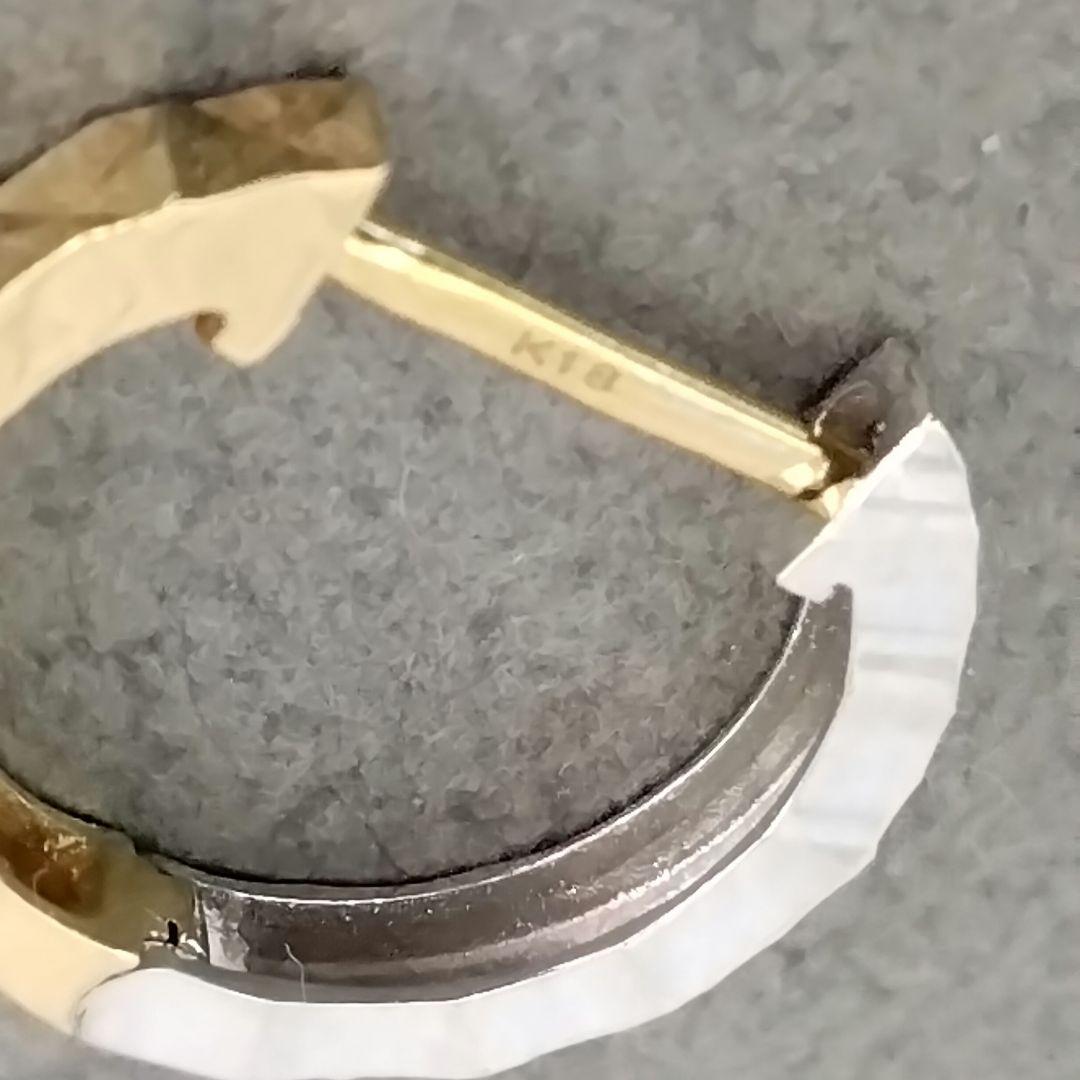 K18YG/WG地金ピアス　片耳用　　中古品