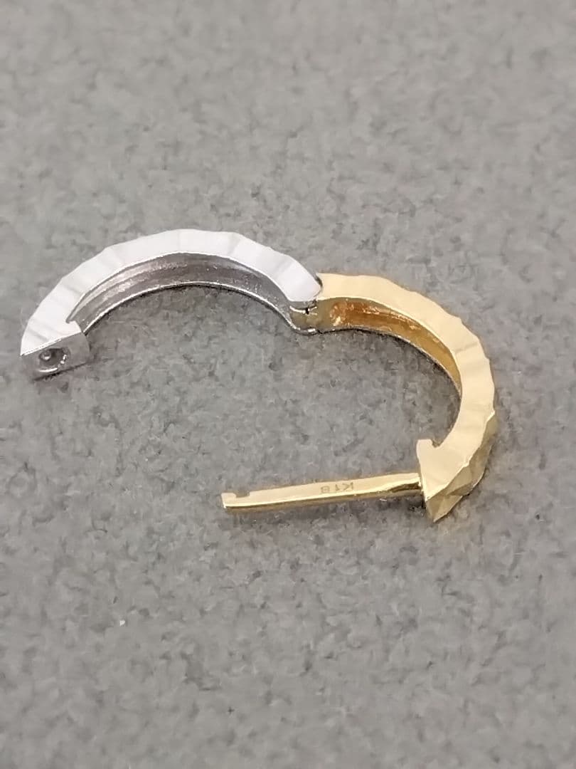 K18YG/WG地金ピアス　片耳用　　中古品