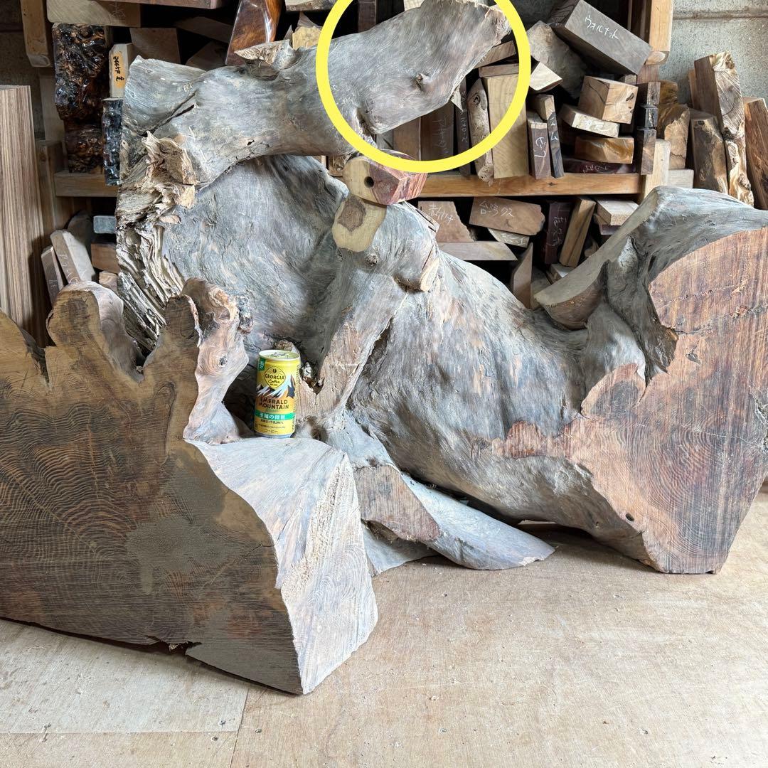 178肥松　木製シャーペン　ダブルR溝付き　ステンレス　根の部分から木取り