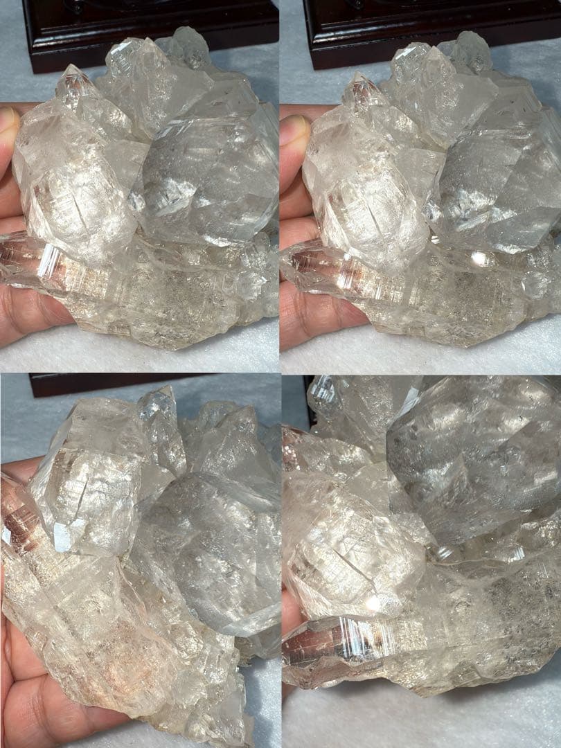 特注手彫台座 最高品質ヒマラヤ山脈ガネーシュヒマール水晶クラスター クローライト