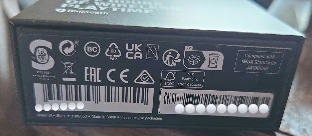 マーシャル Marshall ワイヤレスイヤホン Minor IV ブラック 黒