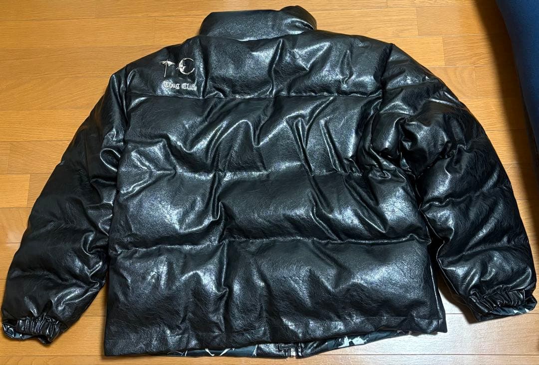 Thug Club 黒 ダウンジャケット　 レザーサイズL タグ付き値段交渉あり