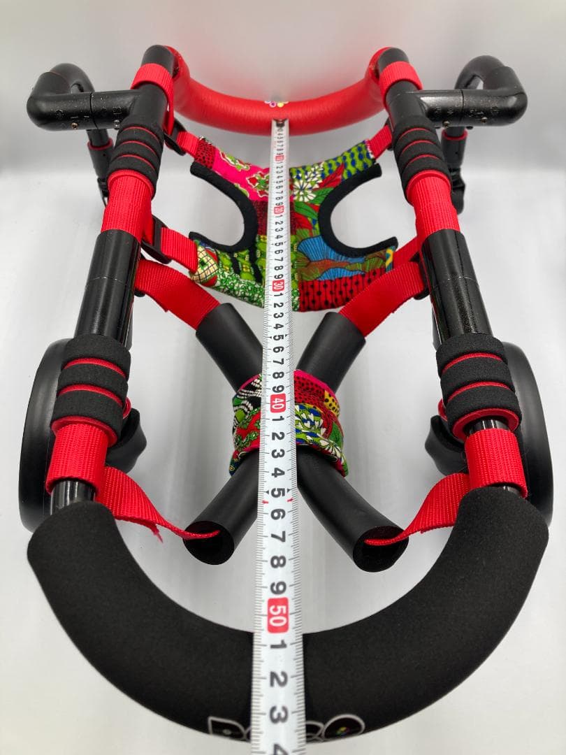 愛犬４輪歩行器【サイズ調整可】×【彩色レッド】介護・リハビリetc...