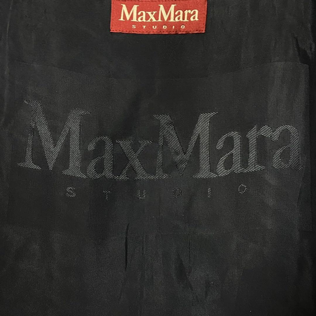 美品● MaxMara マックスマーラ ロングコート ウール ネイビー 40