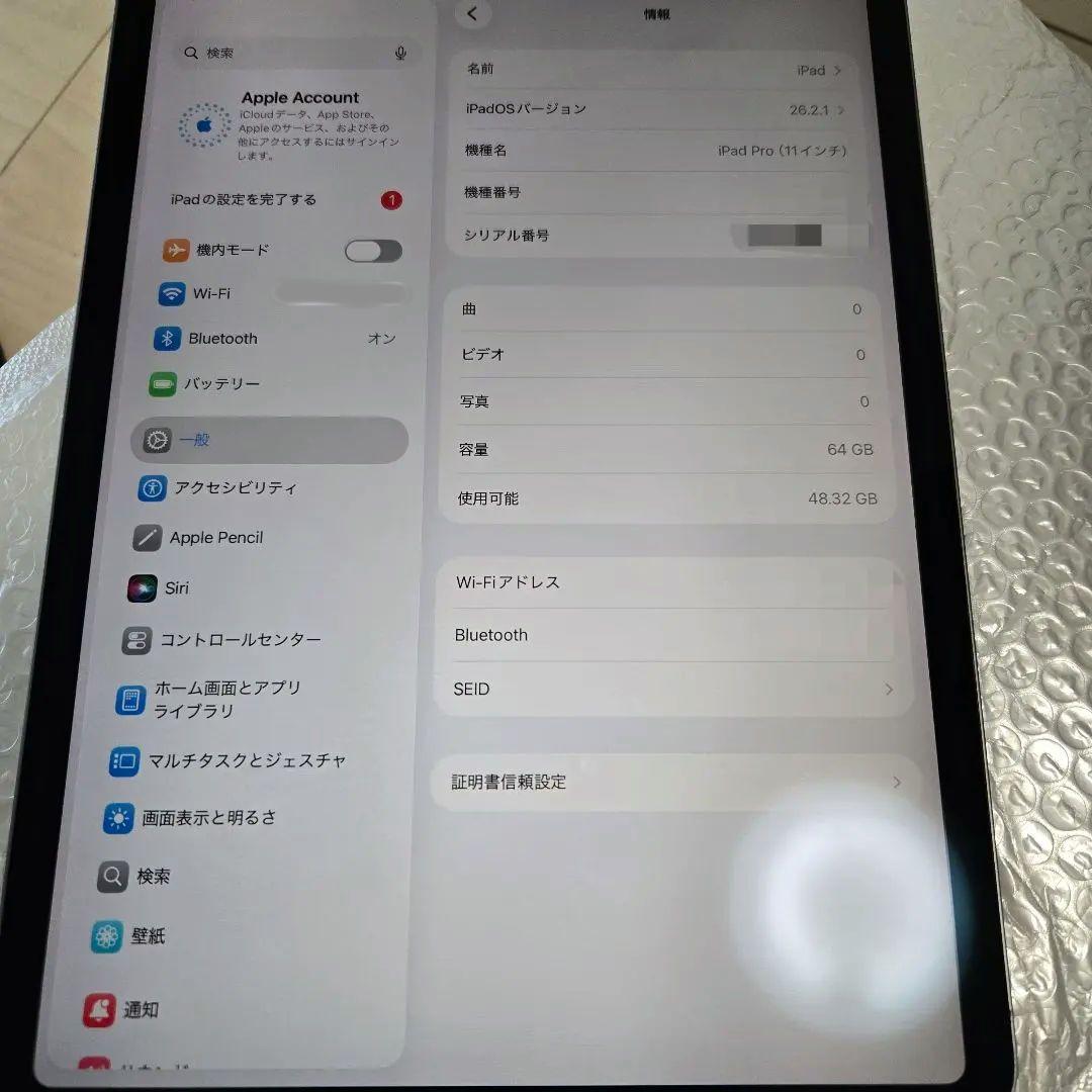 iPad Pro 第1世代 11インチ A1980 64GB Gray