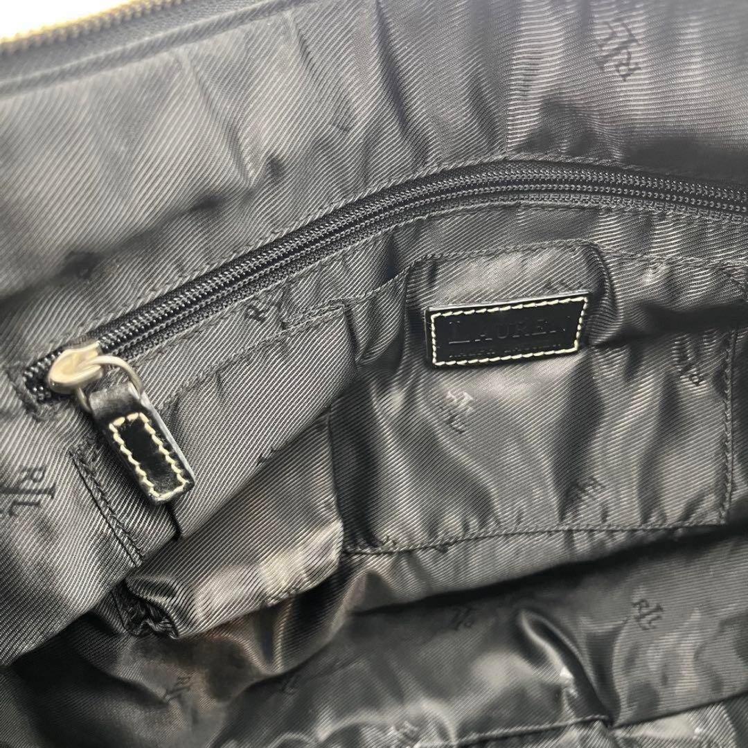LAUREN RALPH LAUREN ワンショルダーバッグ キャンバス レザー