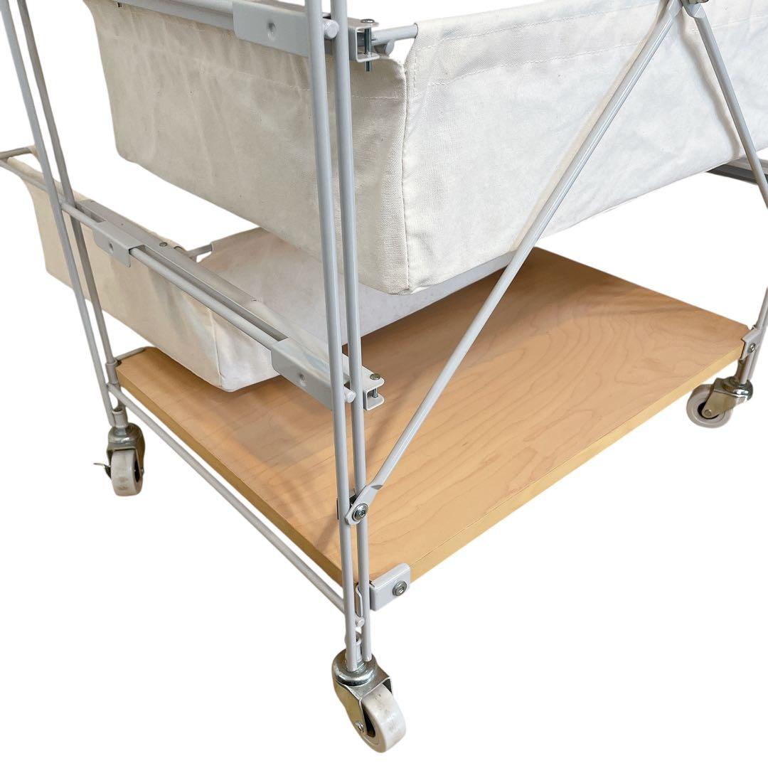 無印良品　スチールユニットシェルフ　4段帆布バスケット　木製天板　MUJI