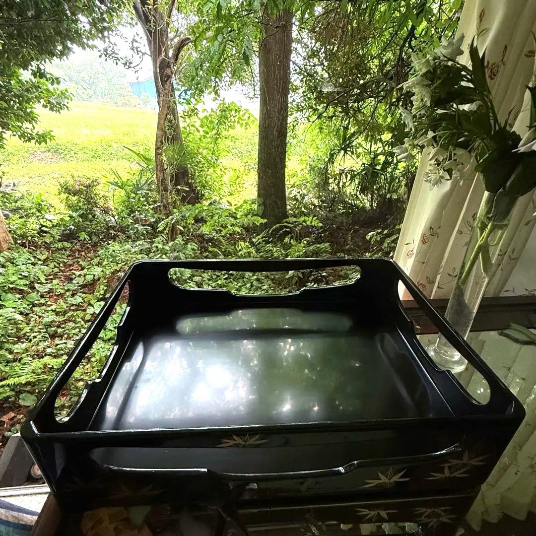 2192様感謝‼️JAPAN輪島塗お屠蘇器七つ揃い『松竹梅鶴』塗師松竹梅落款元箱入