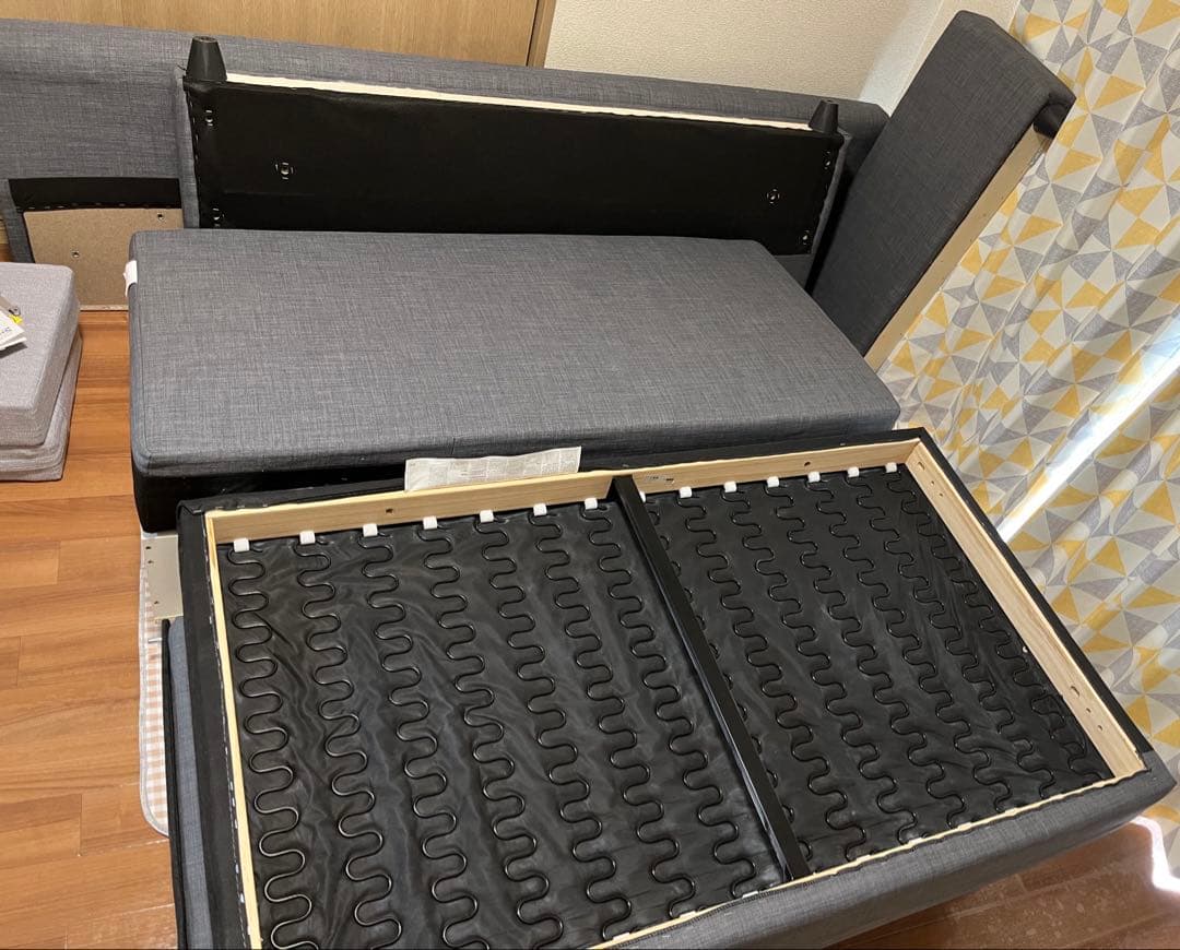 【直接引取】IKEA FRIHETEN コーナーソファベッド ダークグレー