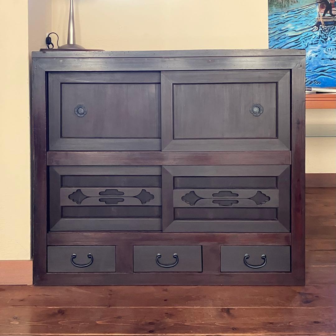 和箪笥 時代箪笥 アンティーク 引き出し 戸棚 収納棚 伝統的デザイン 古道具