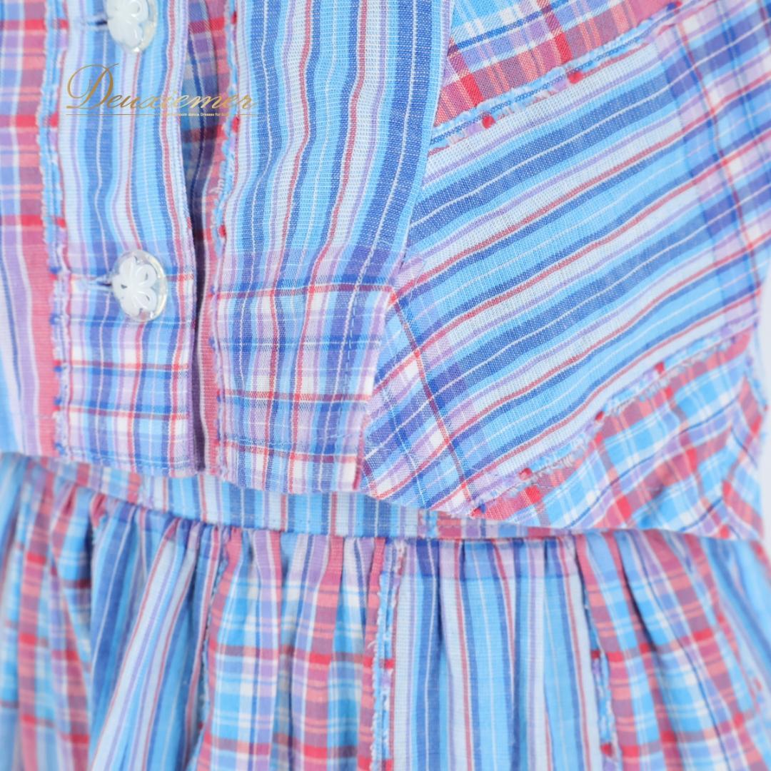 【美品 日本製 フォークダンス衣装】ブルー Romi Mother 上下セット