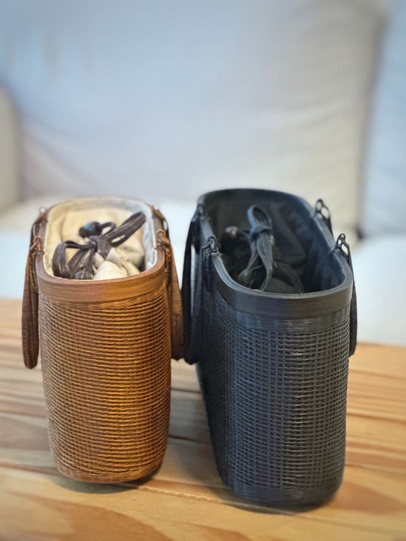 【新品】 タイ王室御用達　高級　プラニー工房　茶籠 竹　着物　かごバック 夏