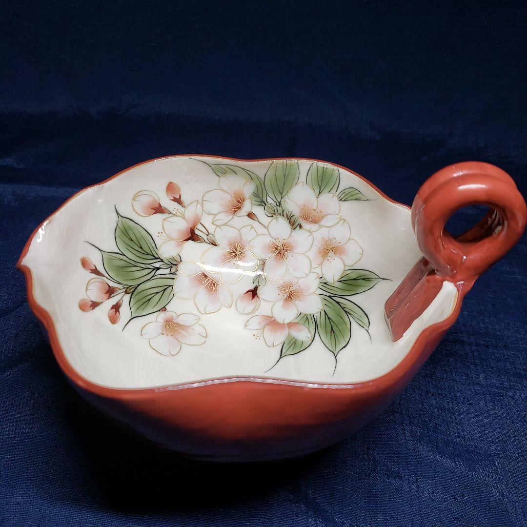 陶あん　京焼　桜　色絵付け　器