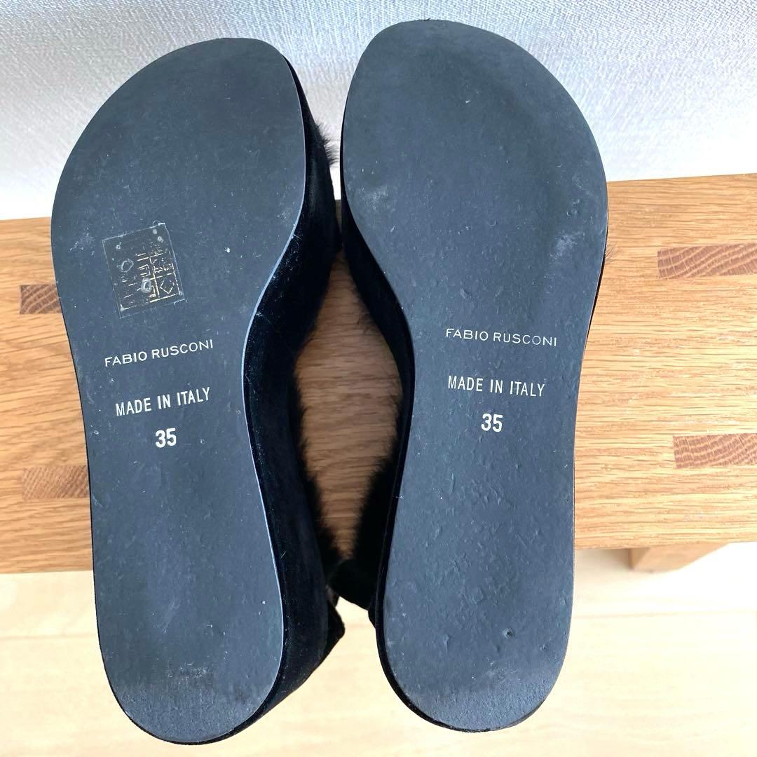美品【ファビオルスコーニ 】ファー サンダル 35（22.5）