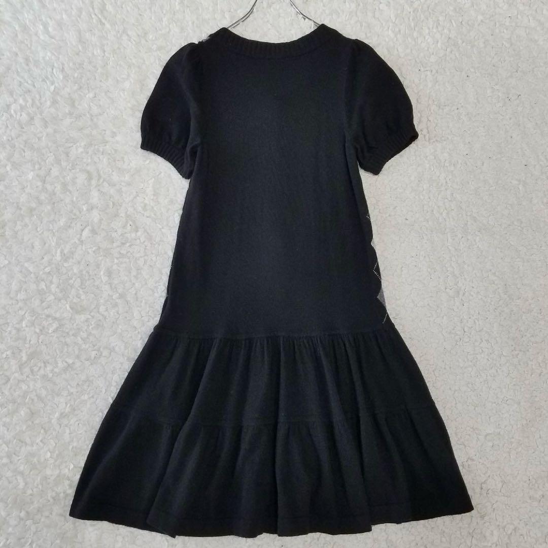 美品✨バーバリーブルーレーベル カシミヤ混ニットワンピース アーガイル柄 M