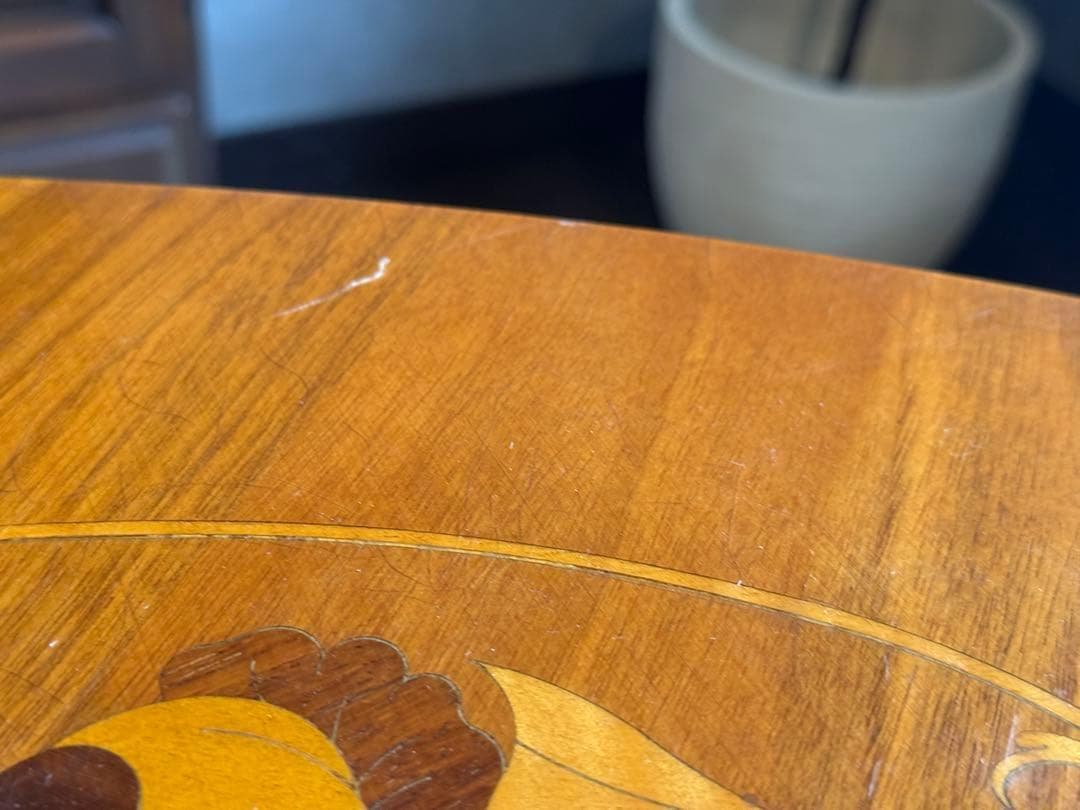 希少　象嵌　丸テーブル　センターテーブル　ラウンドテーブル　クラシック　RZ