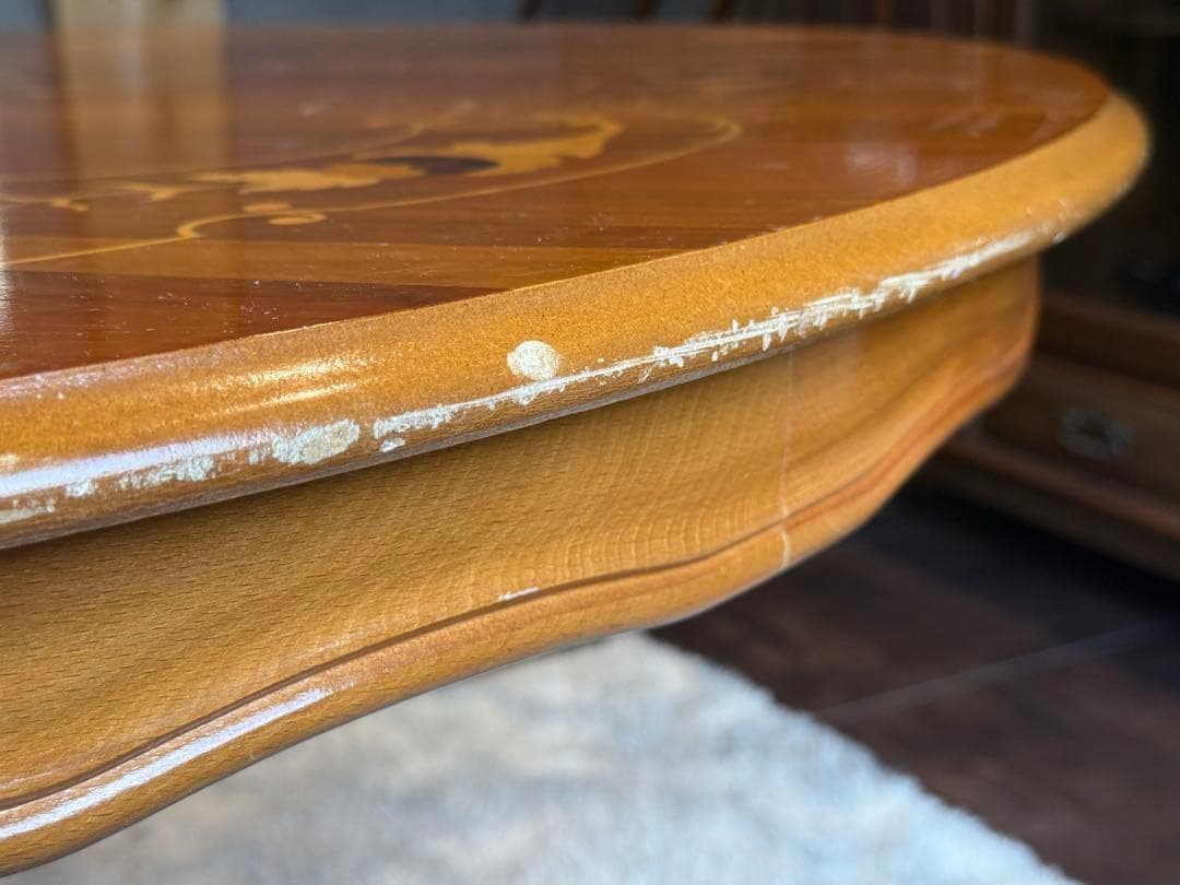 希少　象嵌　丸テーブル　センターテーブル　ラウンドテーブル　クラシック　RZ