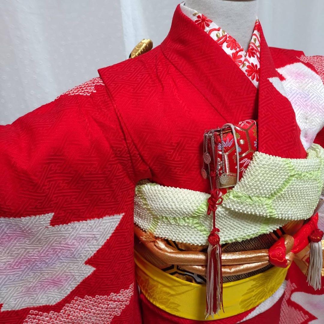 七五三　7歳　正絹着物　袋帯、長襦袢、小物セット　 18ー12