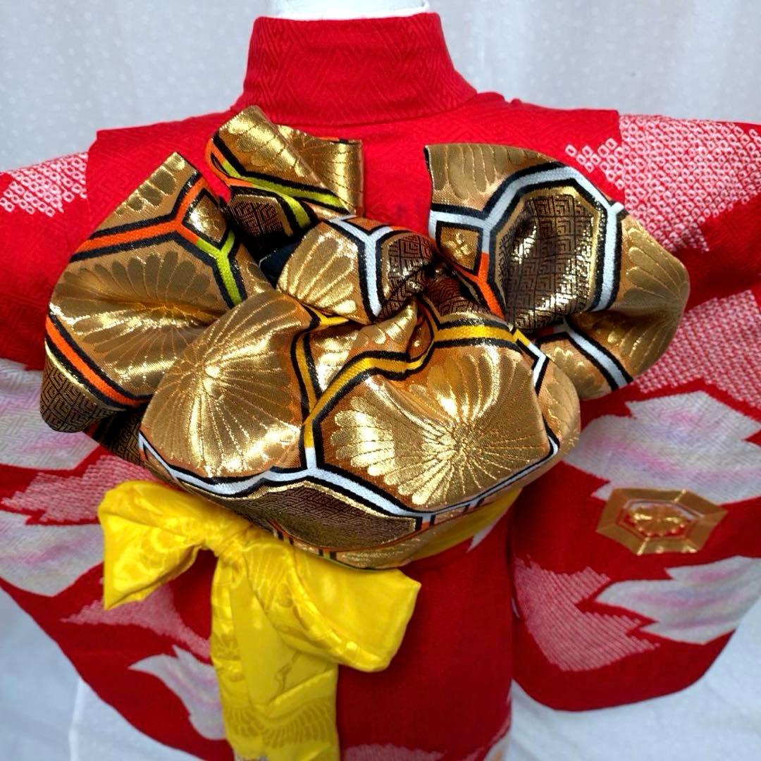 七五三　7歳　正絹着物　袋帯、長襦袢、小物セット　 18ー12