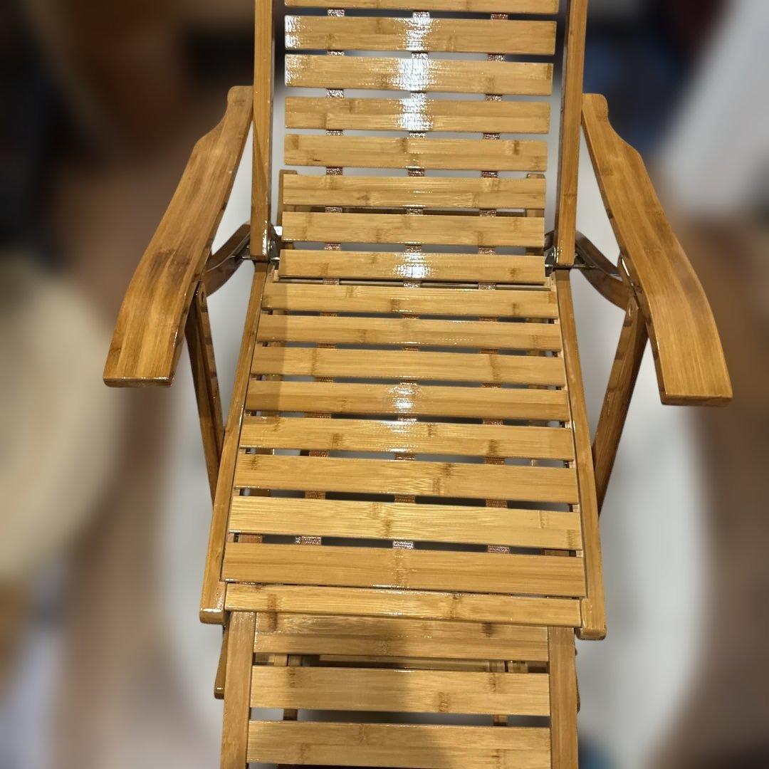 竹製ロッキングチェア ラウンジチェア