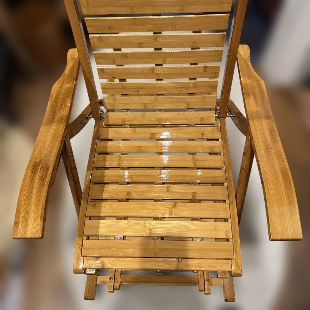 竹製ロッキングチェア ラウンジチェア