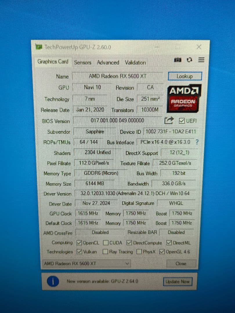 グラフィックボード・グラボ・ビデオカード # PULSE RADEON 5600 XT 6G GDDR6