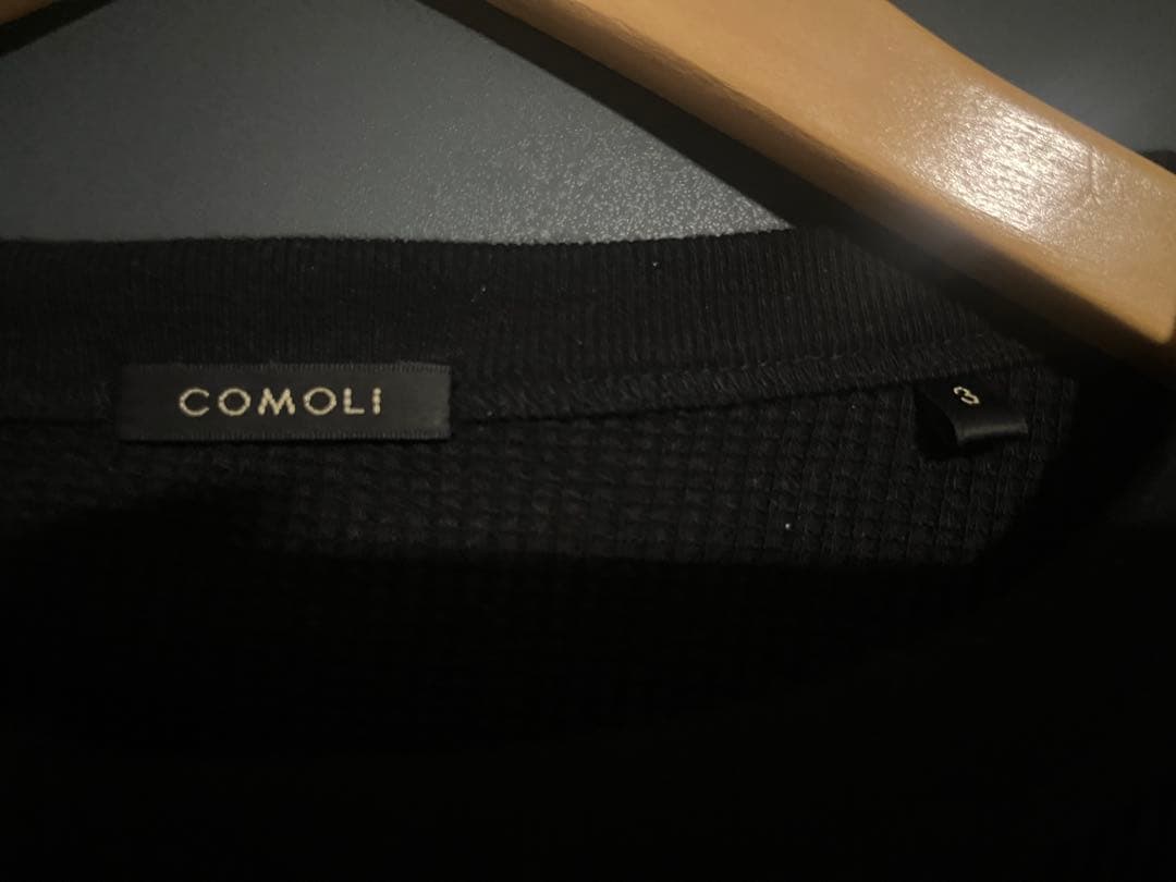 サイズ３　２０２５　comori コットンカシミヤ ワッフル長袖クルー